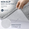 image:imageSmiry Thick Small Chenille Bathroom Rugs 24x16 Extra Soft Absorbent Striped Bath Rugs Rubber Backing Machine Wash Bath Mats for Bathroom Floor Tub Shower Home Decor Accessories GreyLight Grey