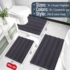 image:imageSmiry Thick Small Chenille Bathroom Rugs 24x16 Extra Soft Absorbent Striped Bath Rugs Rubber Backing Machine Wash Bath Mats for Bathroom Floor Tub Shower Home Decor Accessories GreyDark Grey