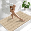 image:imageSmiry Thick Small Chenille Bathroom Rugs 24x16 Extra Soft Absorbent Striped Bath Rugs Rubber Backing Machine Wash Bath Mats for Bathroom Floor Tub Shower Home Decor Accessories GreyBeige