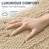 image:imageSmiry Thick Small Chenille Bathroom Rugs 24x16 Extra Soft Absorbent Striped Bath Rugs Rubber Backing Machine Wash Bath Mats for Bathroom Floor Tub Shower Home Decor Accessories GreyBeige