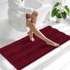 image:imageSmiry Thick Small Chenille Bathroom Rugs 24x16 Extra Soft Absorbent Striped Bath Rugs Rubber Backing Machine Wash Bath Mats for Bathroom Floor Tub Shower Home Decor Accessories GreyBurgundy