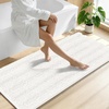 image:imageSmiry Thick Small Chenille Bathroom Rugs 24x16 Extra Soft Absorbent Striped Bath Rugs Rubber Backing Machine Wash Bath Mats for Bathroom Floor Tub Shower Home Decor Accessories GreyIvory
