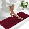 image:imageSmiry Thick Small Chenille Bathroom Rugs 24x16 Extra Soft Absorbent Striped Bath Rugs Rubber Backing Machine Wash Bath Mats for Bathroom Floor Tub Shower Home Decor Accessories GreyBurgundy