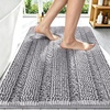 image:imageSmiry Thick Small Chenille Bathroom Rugs 24x16 Extra Soft Absorbent Striped Bath Rugs Rubber Backing Machine Wash Bath Mats for Bathroom Floor Tub Shower Home Decor Accessories GreyGrey