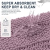 image:imageSmiry Thick Small Chenille Bathroom Rugs 24x16 Extra Soft Absorbent Striped Bath Rugs Rubber Backing Machine Wash Bath Mats for Bathroom Floor Tub Shower Home Decor Accessories GreyDeep Plum