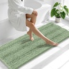 image:imageSmiry Thick Small Chenille Bathroom Rugs 24x16 Extra Soft Absorbent Striped Bath Rugs Rubber Backing Machine Wash Bath Mats for Bathroom Floor Tub Shower Home Decor Accessories GreySage Green