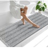 image:imageSmiry Thick Small Chenille Bathroom Rugs 24x16 Extra Soft Absorbent Striped Bath Rugs Rubber Backing Machine Wash Bath Mats for Bathroom Floor Tub Shower Home Decor Accessories GreyLight Grey