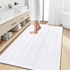 image:imageSmiry Thick Small Chenille Bathroom Rugs 24x16 Extra Soft Absorbent Striped Bath Rugs Rubber Backing Machine Wash Bath Mats for Bathroom Floor Tub Shower Home Decor Accessories GreyWhite