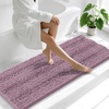 image:imageSmiry Thick Small Chenille Bathroom Rugs 24x16 Extra Soft Absorbent Striped Bath Rugs Rubber Backing Machine Wash Bath Mats for Bathroom Floor Tub Shower Home Decor Accessories GreyDeep Plum