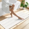 image:imageSmiry Thick Small Chenille Bathroom Rugs 24x16 Extra Soft Absorbent Striped Bath Rugs Rubber Backing Machine Wash Bath Mats for Bathroom Floor Tub Shower Home Decor Accessories GreyIvory
