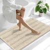 image:imageSmiry Thick Small Chenille Bathroom Rugs 24x16 Extra Soft Absorbent Striped Bath Rugs Rubber Backing Machine Wash Bath Mats for Bathroom Floor Tub Shower Home Decor Accessories GreySand