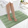 image:imageSmiry Thick Small Chenille Bathroom Rugs 24x16 Extra Soft Absorbent Striped Bath Rugs Rubber Backing Machine Wash Bath Mats for Bathroom Floor Tub Shower Home Decor Accessories GreySage Green