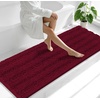 image:imageSmiry Thick Small Chenille Bathroom Rugs 24x16 Extra Soft Absorbent Striped Bath Rugs Rubber Backing Machine Wash Bath Mats for Bathroom Floor Tub Shower Home Decor Accessories GreyBurgundy