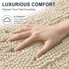 image:imageSmiry Thick Small Chenille Bathroom Rugs 24x16 Extra Soft Absorbent Striped Bath Rugs Rubber Backing Machine Wash Bath Mats for Bathroom Floor Tub Shower Home Decor Accessories GreySand