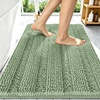 image:imageSmiry Thick Small Chenille Bathroom Rugs 24x16 Extra Soft Absorbent Striped Bath Rugs Rubber Backing Machine Wash Bath Mats for Bathroom Floor Tub Shower Home Decor Accessories GreySage Green