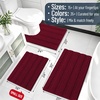 image:imageSmiry Thick Small Chenille Bathroom Rugs 24x16 Extra Soft Absorbent Striped Bath Rugs Rubber Backing Machine Wash Bath Mats for Bathroom Floor Tub Shower Home Decor Accessories GreyBurgundy