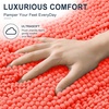 image:imageSmiry Thick Small Chenille Bathroom Rugs 24x16 Extra Soft Absorbent Striped Bath Rugs Rubber Backing Machine Wash Bath Mats for Bathroom Floor Tub Shower Home Decor Accessories GreyCoral