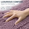 image:imageSmiry Thick Small Chenille Bathroom Rugs 24x16 Extra Soft Absorbent Striped Bath Rugs Rubber Backing Machine Wash Bath Mats for Bathroom Floor Tub Shower Home Decor Accessories GreyDeep Plum
