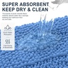 image:imageSmiry Thick Small Chenille Bathroom Rugs 24x16 Extra Soft Absorbent Striped Bath Rugs Rubber Backing Machine Wash Bath Mats for Bathroom Floor Tub Shower Home Decor Accessories GreyCornflower Blue