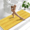 image:imageSmiry Thick Small Chenille Bathroom Rugs 24x16 Extra Soft Absorbent Striped Bath Rugs Rubber Backing Machine Wash Bath Mats for Bathroom Floor Tub Shower Home Decor Accessories GreyYellow