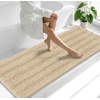 image:imageSmiry Thick Small Chenille Bathroom Rugs 24x16 Extra Soft Absorbent Striped Bath Rugs Rubber Backing Machine Wash Bath Mats for Bathroom Floor Tub Shower Home Decor Accessories GreyBeige