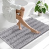image:imageSmiry Thick Small Chenille Bathroom Rugs 24x16 Extra Soft Absorbent Striped Bath Rugs Rubber Backing Machine Wash Bath Mats for Bathroom Floor Tub Shower Home Decor Accessories GreyGrey