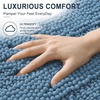 image:imageSmiry Thick Small Chenille Bathroom Rugs 24x16 Extra Soft Absorbent Striped Bath Rugs Rubber Backing Machine Wash Bath Mats for Bathroom Floor Tub Shower Home Decor Accessories GreyAiry Blue