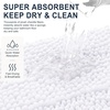 image:imageSmiry Thick Small Chenille Bathroom Rugs 24x16 Extra Soft Absorbent Striped Bath Rugs Rubber Backing Machine Wash Bath Mats for Bathroom Floor Tub Shower Home Decor Accessories GreyWhite