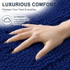 image:imageSmiry Thick Small Chenille Bathroom Rugs 24x16 Extra Soft Absorbent Striped Bath Rugs Rubber Backing Machine Wash Bath Mats for Bathroom Floor Tub Shower Home Decor Accessories GreyNavy