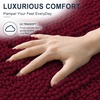 image:imageSmiry Thick Small Chenille Bathroom Rugs 24x16 Extra Soft Absorbent Striped Bath Rugs Rubber Backing Machine Wash Bath Mats for Bathroom Floor Tub Shower Home Decor Accessories GreyBurgundy
