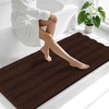 image:imageSmiry Thick Small Chenille Bathroom Rugs 24x16 Extra Soft Absorbent Striped Bath Rugs Rubber Backing Machine Wash Bath Mats for Bathroom Floor Tub Shower Home Decor Accessories GreyBrown