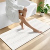 image:imageSmiry Thick Small Chenille Bathroom Rugs 24x16 Extra Soft Absorbent Striped Bath Rugs Rubber Backing Machine Wash Bath Mats for Bathroom Floor Tub Shower Home Decor Accessories GreyIvory