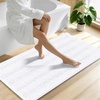 image:imageSmiry Thick Small Chenille Bathroom Rugs 24x16 Extra Soft Absorbent Striped Bath Rugs Rubber Backing Machine Wash Bath Mats for Bathroom Floor Tub Shower Home Decor Accessories GreyWhite