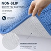 image:imageSmiry Thick Small Chenille Bathroom Rugs 24x16 Extra Soft Absorbent Striped Bath Rugs Rubber Backing Machine Wash Bath Mats for Bathroom Floor Tub Shower Home Decor Accessories GreyCornflower Blue