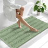 image:imageSmiry Thick Small Chenille Bathroom Rugs 24x16 Extra Soft Absorbent Striped Bath Rugs Rubber Backing Machine Wash Bath Mats for Bathroom Floor Tub Shower Home Decor Accessories GreySage Green