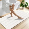 image:imageSmiry Thick Small Chenille Bathroom Rugs 24x16 Extra Soft Absorbent Striped Bath Rugs Rubber Backing Machine Wash Bath Mats for Bathroom Floor Tub Shower Home Decor Accessories GreyIvory