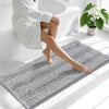 image:imageSmiry Thick Small Chenille Bathroom Rugs 24x16 Extra Soft Absorbent Striped Bath Rugs Rubber Backing Machine Wash Bath Mats for Bathroom Floor Tub Shower Home Decor Accessories GreyLight Grey