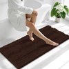 image:imageSmiry Thick Small Chenille Bathroom Rugs 24x16 Extra Soft Absorbent Striped Bath Rugs Rubber Backing Machine Wash Bath Mats for Bathroom Floor Tub Shower Home Decor Accessories GreyBrown