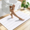 image:imageSmiry Thick Small Chenille Bathroom Rugs 24x16 Extra Soft Absorbent Striped Bath Rugs Rubber Backing Machine Wash Bath Mats for Bathroom Floor Tub Shower Home Decor Accessories GreyWhite