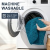 image:imageSmiry Thick Small Chenille Bathroom Rugs 24x16 Extra Soft Absorbent Striped Bath Rugs Rubber Backing Machine Wash Bath Mats for Bathroom Floor Tub Shower Home Decor Accessories GreyPeacock Blue