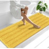 image:imageSmiry Thick Small Chenille Bathroom Rugs 24x16 Extra Soft Absorbent Striped Bath Rugs Rubber Backing Machine Wash Bath Mats for Bathroom Floor Tub Shower Home Decor Accessories GreyYellow