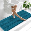 image:imageSmiry Thick Small Chenille Bathroom Rugs 24x16 Extra Soft Absorbent Striped Bath Rugs Rubber Backing Machine Wash Bath Mats for Bathroom Floor Tub Shower Home Decor Accessories GreyPeacock Blue
