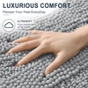 image:imageSmiry Thick Small Chenille Bathroom Rugs 24x16 Extra Soft Absorbent Striped Bath Rugs Rubber Backing Machine Wash Bath Mats for Bathroom Floor Tub Shower Home Decor Accessories GreyLight Grey