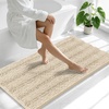 image:imageSmiry Thick Small Chenille Bathroom Rugs 24x16 Extra Soft Absorbent Striped Bath Rugs Rubber Backing Machine Wash Bath Mats for Bathroom Floor Tub Shower Home Decor Accessories GreySand