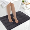 image:imageSmiry Thick Small Chenille Bathroom Rugs 24x16 Extra Soft Absorbent Striped Bath Rugs Rubber Backing Machine Wash Bath Mats for Bathroom Floor Tub Shower Home Decor Accessories GreyDark Grey