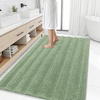 image:imageSmiry Thick Small Chenille Bathroom Rugs 24x16 Extra Soft Absorbent Striped Bath Rugs Rubber Backing Machine Wash Bath Mats for Bathroom Floor Tub Shower Home Decor Accessories GreySage Green