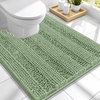image:imageSmiry Thick Small Chenille Bathroom Rugs 24x16 Extra Soft Absorbent Striped Bath Rugs Rubber Backing Machine Wash Bath Mats for Bathroom Floor Tub Shower Home Decor Accessories GreySage Green