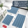 image:imageSmiry Thick Small Chenille Bathroom Rugs 24x16 Extra Soft Absorbent Striped Bath Rugs Rubber Backing Machine Wash Bath Mats for Bathroom Floor Tub Shower Home Decor Accessories GreyAiry Blue