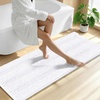 image:imageSmiry Thick Small Chenille Bathroom Rugs 24x16 Extra Soft Absorbent Striped Bath Rugs Rubber Backing Machine Wash Bath Mats for Bathroom Floor Tub Shower Home Decor Accessories GreyWhite
