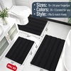 image:imageSmiry Thick Small Chenille Bathroom Rugs 24x16 Extra Soft Absorbent Striped Bath Rugs Rubber Backing Machine Wash Bath Mats for Bathroom Floor Tub Shower Home Decor Accessories GreyBlack
